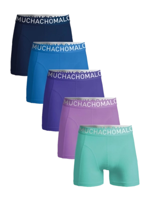 Boxershort Muchachomalo Men Light Cotton Solid Blue/Purple (5-Pack)