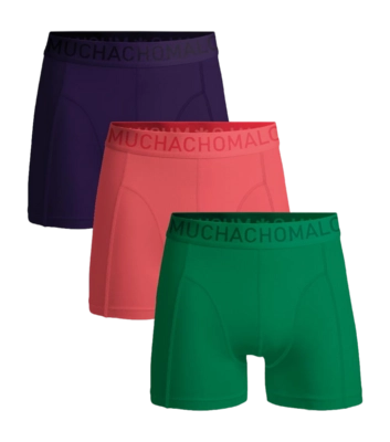 Boxer Shorts Muchachomalo Men Microfiber Solid Purple/Pink/Green (3-Pack)