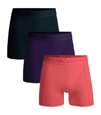 Boxer Shorts Muchachomalo Men Microfiber Solid Black/Purple/Pink (3-Pack)