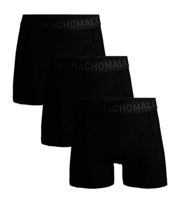 Boxer Shorts Muchachomalo Men Microfiber Solid Black/Black (3-Pack)