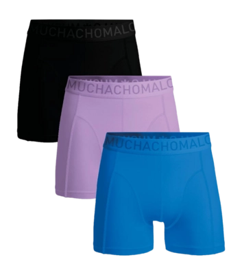 Boxer Shorts Muchachomalo Men Microfiber Solid Black/Lilac/Blue (3-Pack)