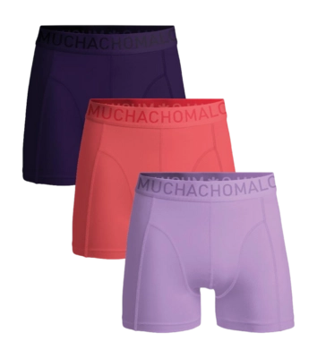 Boxer Shorts Muchachomalo Men Microfiber Solid Purple/Pink/Lilac (3-Pack)