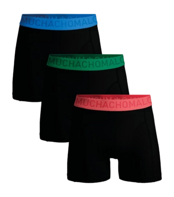Boxer Shorts Muchachomalo Men Microfiber Solid Black (3-Pack)
