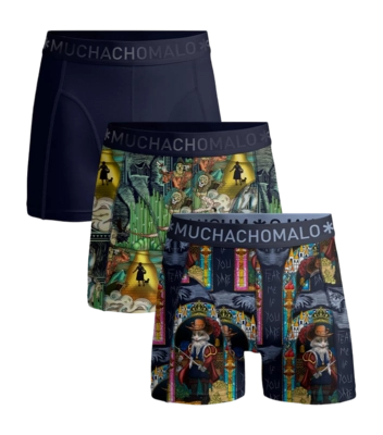 Boxershort Muchachomalo Men Pussboots Wizardoz Print/Print/Blue (3-Pack)