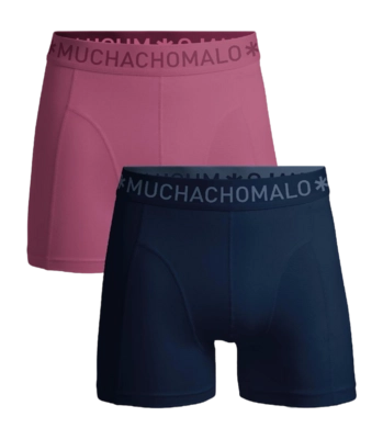 Boxer Muchachomalo Homme Solid Blue/Pink (Lot de 2) 25