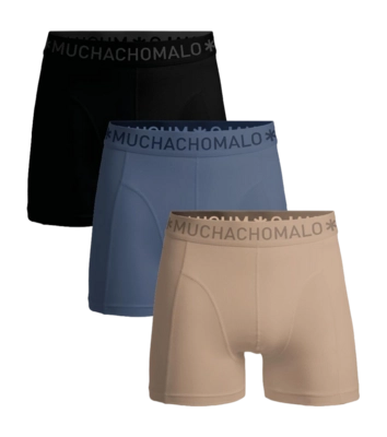 Boxer Shorts Muchachomalo Men Solid Beige/Blue/Black (3-Pack)