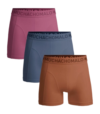 Boxer Shorts Muchachomalo Men Solid Orange/Blue/Pink (3-Pack)