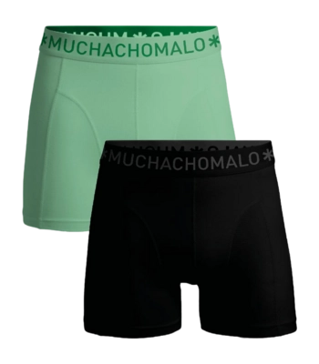 Boxer Muchachomalo Homme Solid Black/Green (Lot de 2) 25
