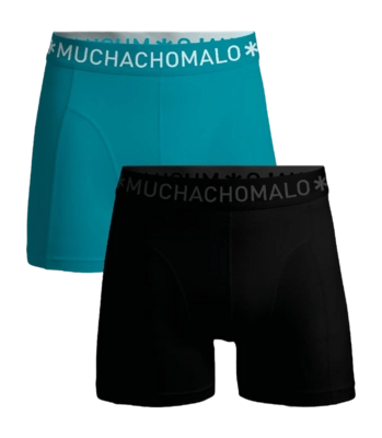 Boxer Muchachomalo Homme Solid Black/Blue (Lot de 2) 25