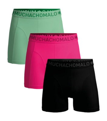 Boxer Shorts Muchachomalo Men Solid Black/ Pink/ Green (3-Pack)