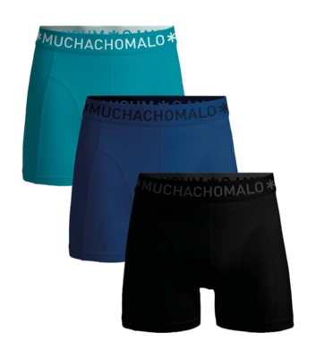 Boxer Shorts Muchachomalo Men Solid Black/ Blue/ Blue (3-Pack) '25