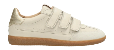 Fred de la Bretoniere Women Pearl Valencia Sneaker Leather Metallic Off White