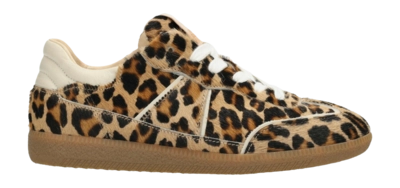 Baskets Fred de la Bretoniere Femme Pearl Ami Sneaker Leopard Pony Light Brown