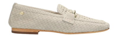 Fred de la Bretoniere Women Jolien Loafer Woven Suede Off White