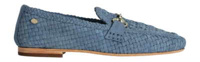 Fred de la Bretoniere Damen Jolien Loafer Woven Suede Jeans Blue