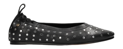 Fred de la Bretoniere Women Elodie Stud Ballerina Leather Black