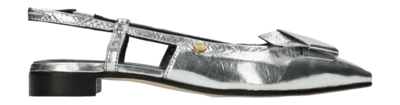 Ballerines Fred de la Bretoniere Femme Elisse Sling Metallic Crinkle Leather Silver