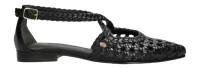 Fred de la Bretoniere Women Ellis Cross Woven Leather Black