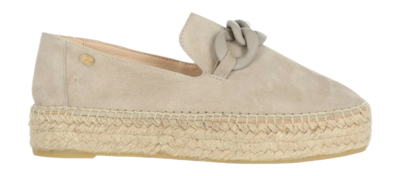 Fred de la Bretoniere Damen June Chain Espadrille Suede Light Taupe