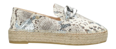 Fred de la Bretoniere Damen June Chain Espadille Printed Leather Light Blue