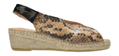 Fred de la Bretoniere Damen Jamy Sling Espadrille Printed Leather Brown