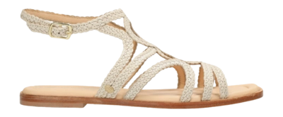 Fred de la Bretoniere Women Ero Greek Sandal Woven Leather Beige