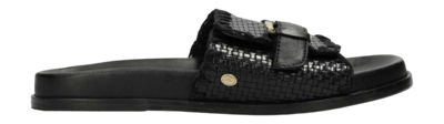 Fred de la Bretoniere Women Ebby Elena Slipper Woven Leather Black