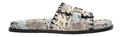 Fred de la Bretoniere Women Ebby Elena Slipper Python Printed Lt Light Blue