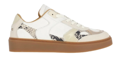 Shabbies Amsterdam Women Bossa More Sneaker Snake Leather Off White