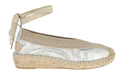 Espadrilles Shabbies Amsterdam Palma Kimono Espadrille Metallic Damen Silver