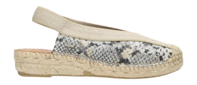 Shabbies Amsterdam Women Palma Ki Sling Espadrille Snake Off White Black