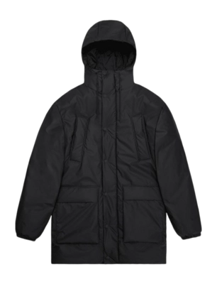Jas RAINS Unisex Lohja Long Insulated Cargo Jacket Black