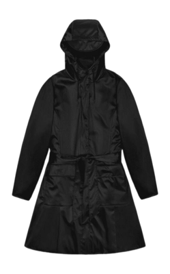 Imperméable RAINS Femme Curve Long Jacket Black Grain