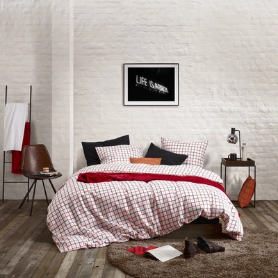Dekbedovertrek MOODIT Odil Rhombus Ruby Red Katoen