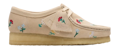 Veterschoen Clarks Originals Women Wallabee Taupe Embroidery