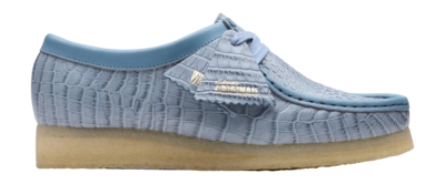 Veterschoen Clarks Originals Women Wallabee Powder Blue Crocodile