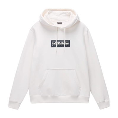 Pull à Capuche Napapijri Homme Box Logo White Whisper