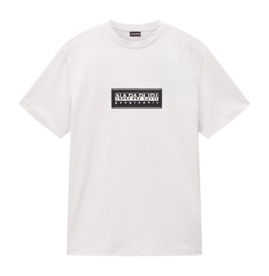 T-Shirt Napapijri Box Logo SS Herren White Whisper