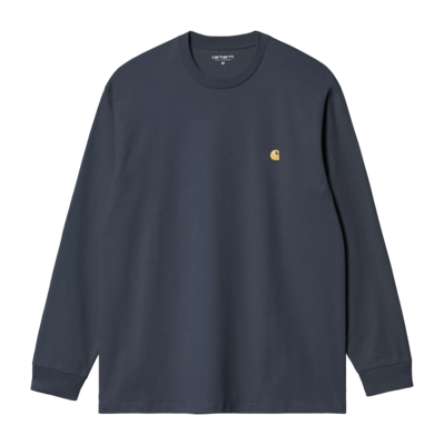 Langarmshirt Carhartt WIP L/S Chase Unisex Dusky Blue / Gold