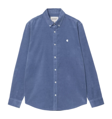 Hemd Carhartt WIP Unisex L/S Madison Fein Cord Blaue Iris / Wax