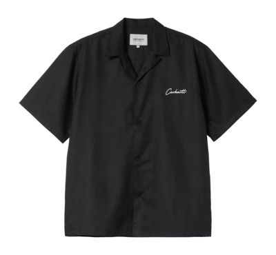 Hemd Carhartt WIP Unisex S/S Delray Schwarz / Weiß