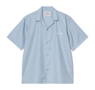 Chemise Carhartt WIP Unisexe S/S Delray Frosted Blue / White