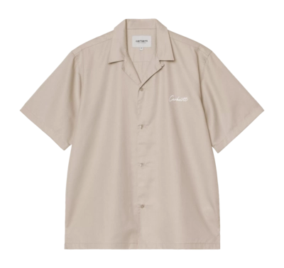 Chemise Carhartt WIP Unisexe S/S Delray Fleur De Sel / White