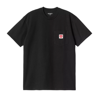 T-Shirt Carhartt WIP Unisex S/S Pocket Herz Schwarz / Rot