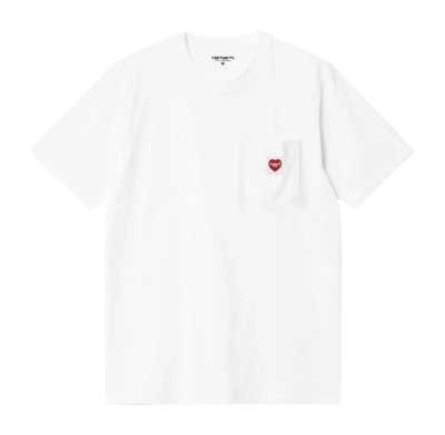 T-Shirt Carhartt WIP Unisex S/S Pocket Herz Weiß / Rot
