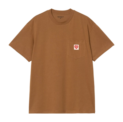 T-Shirt Carhartt WIP Unisex S/S Pocket Heart Hamilton Braun