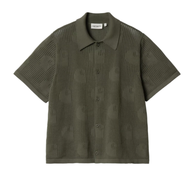 Hemd Carhartt WIP Damen S/S Temple Knit Dollar Green