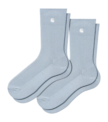 Chaussettes Carhartt WIP Unisexe Madison Air Sky / White (Lot de 2)