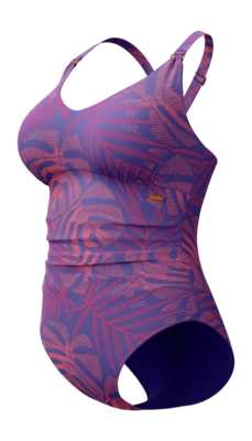 Maillot 1 Pièce Speedo Femme Eco Imprimé Col en V 1P Bleu Orange
