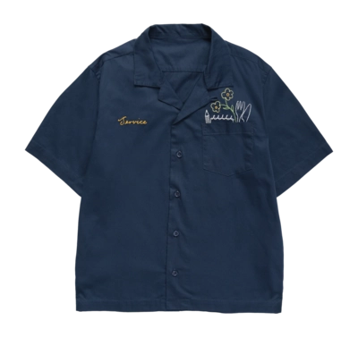 Shirt Service Works Unisex Light Twill Necessities Short Sleeve Navy